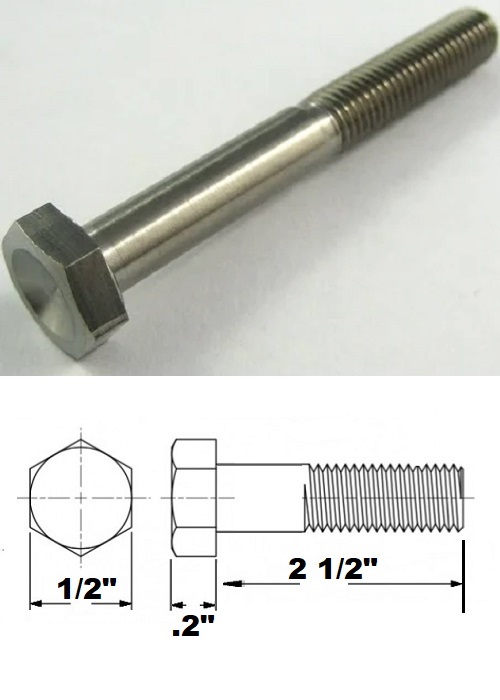 5/16 UNF X 2 1/2" TITANIUM HEX BOLT GRADE 5